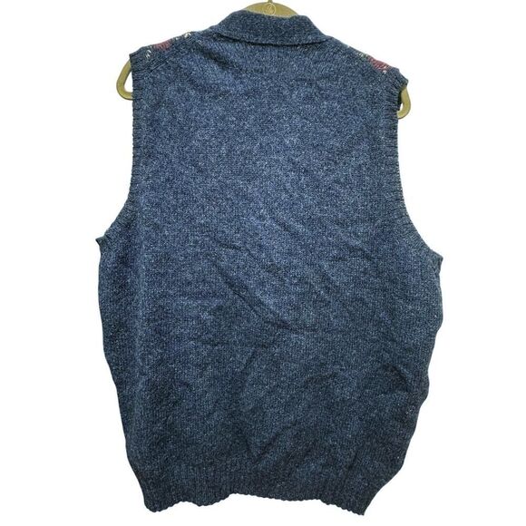 VTG Button Up Grandpa Core Shetland Wool Ireland Argyle Sweater Vest Men Large - Picture 2 of 10